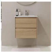 MOLDE 60 cm-es fürdőszobaszekrény mosdóval, tölgy