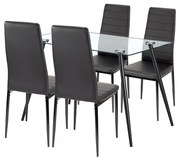 Cruz 4+1 étkező garnitúra fekete