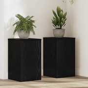 Növényállványok 2 db Fekete tölgy 30x30x50 cm MDF