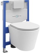 Mexen Fenix XS-F, rejtett modul és falra szerelhető WC Rico, lassú esésű üléssel, fehér matt, 68030724001