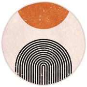 Narancssárga-krémszínű mosható-robotporszívóval tisztítható kerek szőnyeg ø 100 cm Comfort – Mila Home