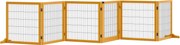 PawHut Állítható Kutyabiztosító Ajtó Barriér Lábakkal 432 x 70 cm Fa Kutyabiztosító Rács Összecsukható Lépcsőhöz, Ajtókhoz, Folyosókhoz, 6 Panel, Sárg