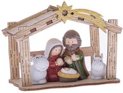 Betlehem a Szent Családdal, 9,5 x 7,2 x 6 cm, faés polirezín