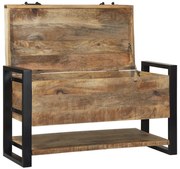 vidaXL Tároló Doboz tárolóval Barna 80 x 35 x 45 cm Tömör mangófa