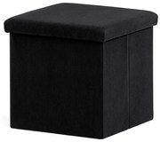 Fekete Kordbársony Tárolós Puff. TAB-471 BK6