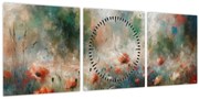 Kép – Pipacsmező absztrakciója (órával) (90x30 cm)
