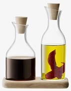 Sada na olej a ocet & dubový podstavec Serve, délka 15 cm, čirý - LSA International