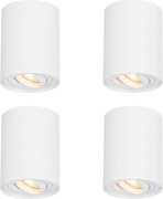 4 darabos modern fehér, forgatható és dönthető mennyezeti spotlámpa szett - Rondoo Up