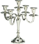 Fém gyertyatartó 5 karos 29x29x30 cm, szín: ezüst,dekoráció 1