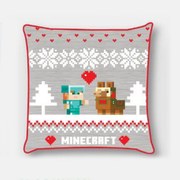 Minecraft Holiday Karácsonyi párnahuzat 40x40 cm Velúr