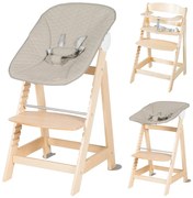 Bézs-natúr színű etetőszék Born Up 2in1 Luxe – Roba