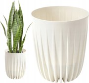 Virágtartó Kaspó Krémszínű H34 CM Nagy Kerti Betét Erkély Virágágyás