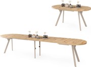 Mazzoni Ovális bővíthető étkezőasztal EXPANSO Artisan Tölgy / kasmír lábak