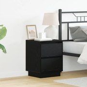 LED Fényes Éjjeli Asztal Fekete 39x34,5x50 cm