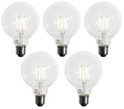 5 db E27 3-lépcsős dimmelhető LED izzó G95 4W 450lm 3000K