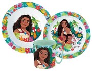 Disney Vaiana Lagoon étkészlet, micro műanyag szett bögrével 350 ml