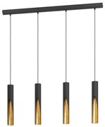Eglo 900873 - LED Csillár zsinóron BARBOTTO 4xGU10/4,5W/230V fekete/arany