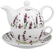 Levendula mintás porcelán egyszemélyes teáskészlet Classic Lavender