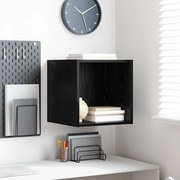 Fali Szekrény polcokkal Musta tammi 37 x 37 x 37 cm Faanyag