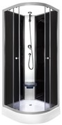 Evora Black 80 hátfalas zuhanykabin zuhanytálcával