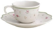 Nonna Rosa 2 db fehér porcelán csésze és csészealj, 70 ml - Brandani