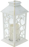 Trifle Star lámpás LED-es gyertyával fehér, 14 x 28 cm