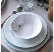 Étkezési készlet 24 db fehér/zöld/porcelán