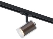 Modern spotlámpa sötét bronz színben, átlátszó üveggel, 1 fázisú sínrendszerhez - Iconic Lloyd
