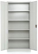 Univerzális fém szekrény, 90 x 40 x 185 cm, hengerzár, világosszürke - ral 7035