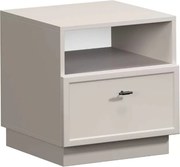 Lorini éjjeliszekrény fiókkal 45 cm - kasmír / fekete T-bar fogantyú