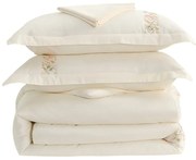 Krémszínű hatrészes egyszemélyes pamut-szatén ágyneműhuzat lepedővel 140x200 cm Maison Bloom – Mila Home Luxury