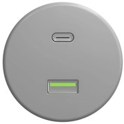 Kliklap - Retro USB aljzat A+C keret nélkül, szürke