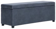 szürke művelúr pad tárolórekesszel 116 cm