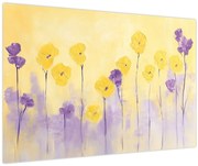 Kép - Lila és sárga virágok (90x60 cm)