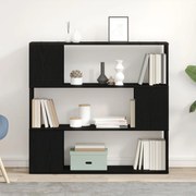 Könyvespolc Fekete Tölgy 100x24x94 cm Műanyag Fa