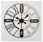 Falióra 1xAA átm. 60 cm fekete/fehér patina