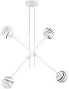 Argon 1841 - Csillár rúdon ABSOS 4xE14/7W/230V alabástrom fehér