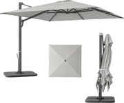 Outsunny Alumínium Napernyő 3 x 3m 360°-ban Forgatható Napernyő Kézi Állványú Dönthető Vízálló Piaci Napernyő Magasságban Állítható Kert Napernyő Kézi