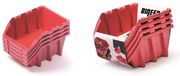 Kistenberg 4 db-os tárolódoboz készlet BINEER LONG 295x198x133mm, piros színben