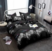 GAME OVER fekete mikroszálas ágyneműhuzat Ágyneműhuzat mérete: 70 x 80 cm | 140 x 200 cm