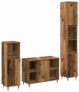 Fürdőszobai Bútor Készlet 3 pcs Öreg fa 30 x 30 x 180 cm