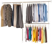 Ezüstszínű fém teleszkópos ruhatartó állvány Garment – Wenko
