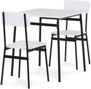 Fehér 2 személyes étkezőgarnitúra 70x70x76 cm – AUT-O2121 WT