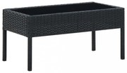 fekete polyrattan kerti asztal 75 x 40 x 37 cm