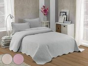 Ágytakaró pamut Deluxe sima világosszürke TiaHome - 140x220cm + 1ks 50x70cm