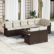 Kerti Kanapé Szett párnával tárolóval 9 pcs Barna Poli rattan