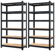 Deuba 2 darabos 6 polcos állvány – fekete