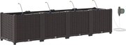 vidaXL Kerti cserép 4 pcs Barna Acél