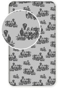 Szürke gumis pamut gyerek lepedő 90x200 cm Train – Jerry Fabrics