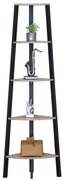 KÉSZLETKISÖPRÉS! Intenso Home 5 szintes sarokpolc / könyvespolc / virágtartó állvány 37 x 160cm, modern tölgy szín | Döntött design fém lábakkal